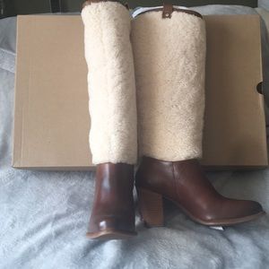 UGG AUSTRALIA Ava Exposed Fur Sheepskin (CHESTNUT)
